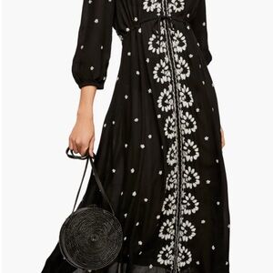 Free people Elegant Black and White Floral Dress